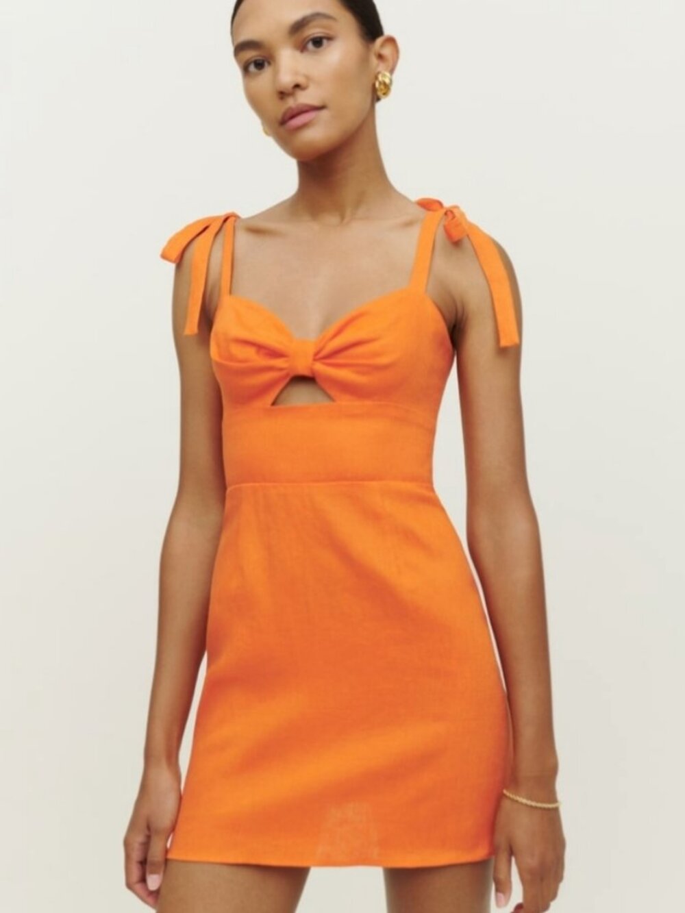 Reformation Orange Linen mini dress